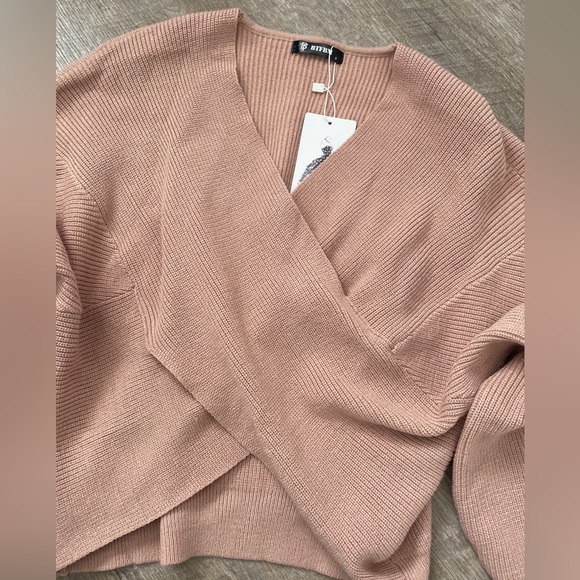 Criss Cross Front Wrap Sweater - Picture 3 of 4